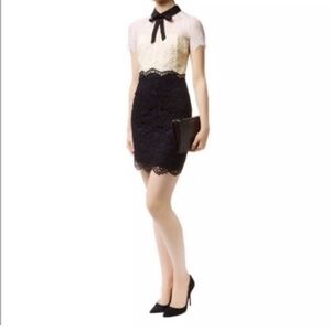 Sandro two tone lace pattern mini shirtdress